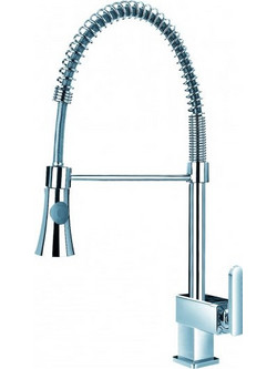 Inter Ceramic Venus ICL 7527013 Μπαταρία Κουζίνας Πάγκου Διπλής Παροχής Ανάμεικτη Εξωτερικό Σπιραλ Inox