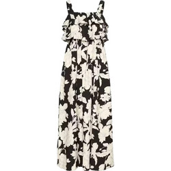 Ichi Hemma Maxi Καλοκαιρινό Καθημερινό Φόρεμα Floral Μεταξωτό Μαύρο 20125918
