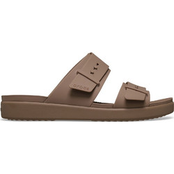 Crocs Brooklyn Buckle Γυναικείες Παντόφλες Καλοκαιρινές Ανατομικές Αντιολισθητικές Καφέ 211215-2Q9