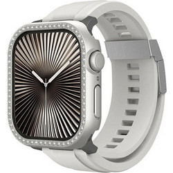 AMAZINGTHING Glamour GleamFit Πλαστική Θήκη για Apple Watch 11 / 10 46mm Μπεζ