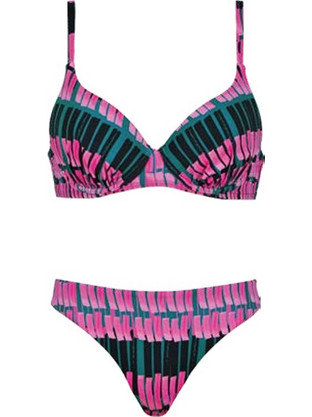 Naturana Bikini Set με Ενίσχυση Φούξια Πετρόλ C77144-C78144