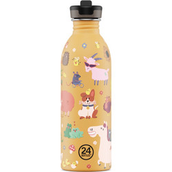 24Bottles Farm Friends Παιδικό Παγούρι Θερμός Ανοξείδωτο BPA Free με Καλαμάκι Πορτοκαλί 500ml