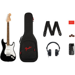 Squier Affinity Mustang Micro Bundle Ηλεκτρική Κιθάρα ST Style με Μαγνήτες SSS & Ταστιέρα Indian Laurel Black