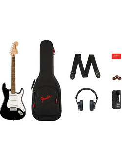 Squier Affinity Mustang Micro Bundle Ηλεκτρική Κιθάρα ST Style με Μαγνήτες SSS & Ταστιέρα Indian Laurel Black
