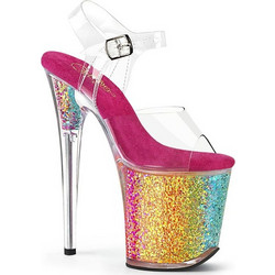 Pleaser Flamingo 808 RG-02 Γυναικεία Πέδιλα Διαφανή με Λεπτό Ψηλό Τακούνι και Φιάπα 885487637464