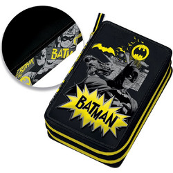 Graffiti Batman Κασετίνα Γεμάτη με 2 Θήκες Μαύρη 265331