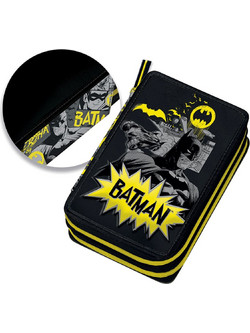 Graffiti Batman Κασετίνα Γεμάτη με 2 Θήκες Μαύρη 265331