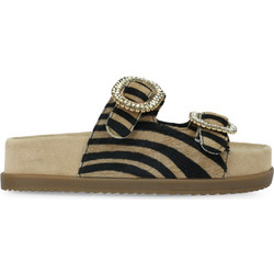 Exe Γυναικεία Σανδάλια Suede με Στρας Μπεζ W41002041-F44