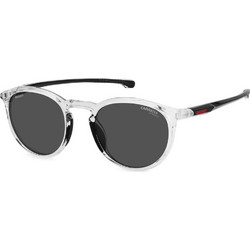 Carrera CA035/S 900/IR Ανδρικά Γυαλιά Ηλίου Στρογγυλά Κοκάλινα Μαύρο Άσπρο με Μαύρο Φακό