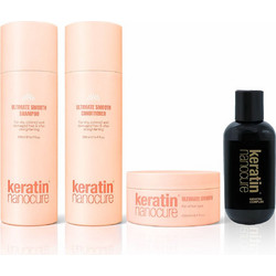 Keratin Nanocure Brazilian Treatment Ultimate Smooth Σετ Περιποίησης Μαλλιών Σαμπουάν 500ml + Conditioner 500ml + Μάσκα 250ml + Serum 150ml