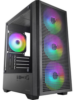 Mars Gaming MC-Vector Black Gaming Micro Tower Κουτί Υπολογιστή RGB με Πλαϊνό Παράθυρο