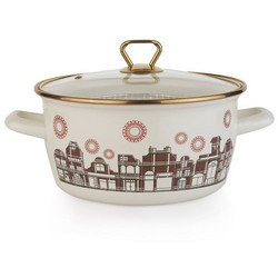 Stewe Home Κατσαρόλα Φριτέζα Αλουμινίου Εμαγιέ 22cm 3.5lt
