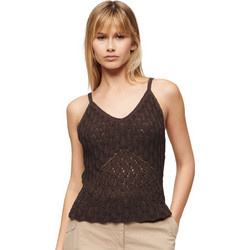Superdry Γυναικείο Καλοκαιρινό Top Πλεκτό Σοκολατί W6011893A-8PZ