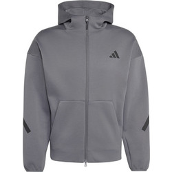 Adidas Ανδρική Ζακέτα Φούτερ με Κουκούλα και Φερμουάρ Γκρι KX7689