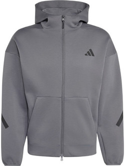 Adidas Ανδρική Ζακέτα Φούτερ με Κουκούλα και Φερμουάρ Γκρι KX7689