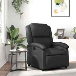 vidaXL Πολυθρόνα Relax Ανακλινόμενη Δερμάτινη Μαύρη 3205468