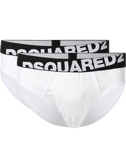 Dsquared2 Ανδρικά Σλιπ Βαμβακερά Λευκά 2Pack DCX670030-100