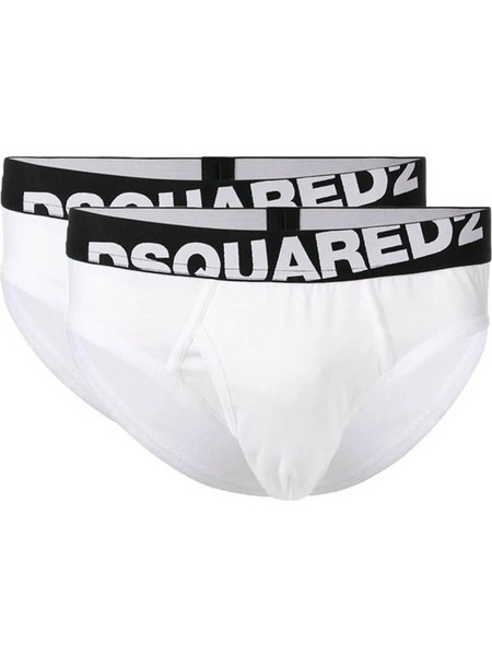 Dsquared2 Ανδρικά Σλιπ Βαμβακερά Λευκά 2Pack DCX670030-100