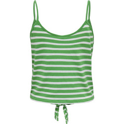 Only Γυναικείο Καλοκαιρινό Crop Top Βαμβακερό Λευκό Πράσινο 15257464