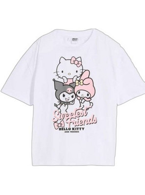 Bonprix Hello Kitty Παιδικό T-Shirt Κοντομάνικο Διαφανές Ροζ 938344