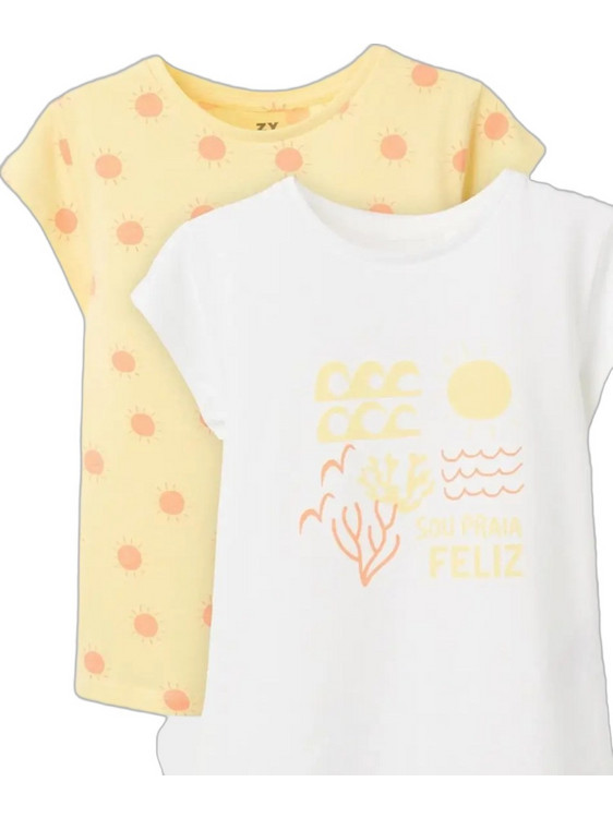 Zippy Σετ Παιδικά T-Shirt Κοντομάνικα Λευκό Κίτρινο 31078527033