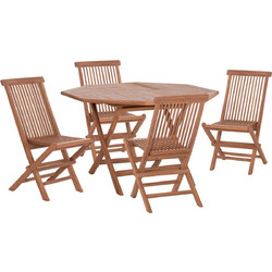 HomeMarkt Karlin Σετ Τραπεζαρία Κήπου Ξύλινο 5τμχ Καφέ HM10922