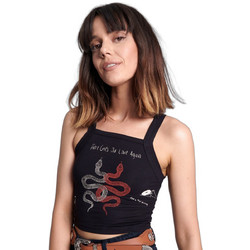 One Teaspoon Γυναικείο Καλοκαιρινό Crop Top Μαύρο 19J24656B