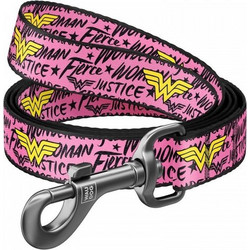 Waudog Wonder Woman Λουρί Σκύλου 1.22m x 10mm Μαύρο Ροζ