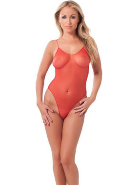 Rimba Amorable Sexy Κορμάκι Brazil See Through Κόκκινο R1046