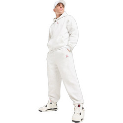 Jordan Brooklyn Ανδρικό Παντελόνι Φόρμας Fleece με Λάστιχο Λευκό IM8906-054