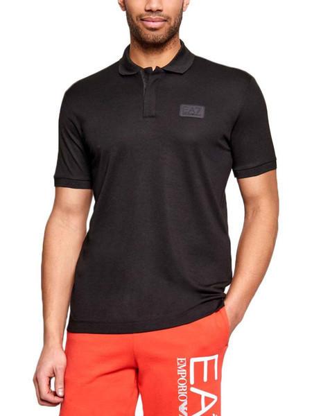 EA7 Ανδρική Μπλούζα Polo Κοντομάνικη Μαύρη 7M001360AF13862UC001