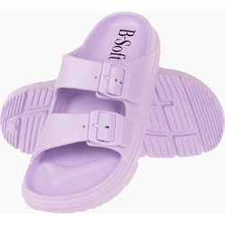 B-Soft Γυναικείες Παντόφλες Καλοκαιρινές Flatforms Λιλά 23075