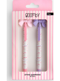 Goomby Bows Σετ Στυλό Διαρκείας 1mm 2τμχ GB30667