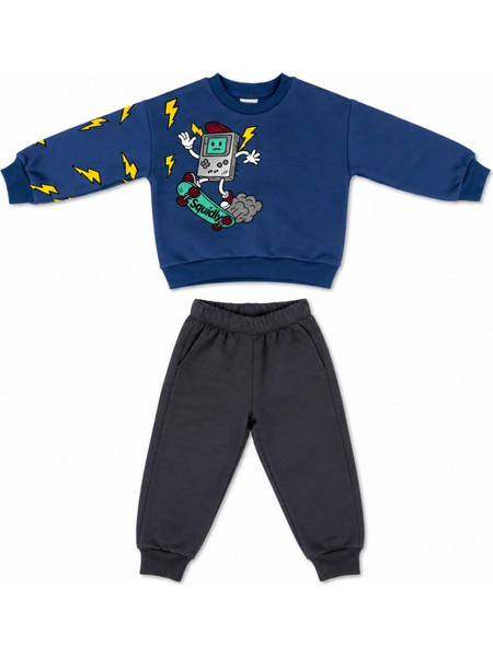TraX Παιδικό Σετ Φόρμας Royal Blue Ανθρακί 50946