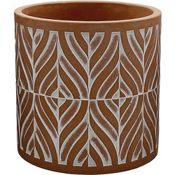 MarHome Κασπώ Δαπέδου Πήλινο Κεραμιδί Λευκό 15x14.5cm 06-20080