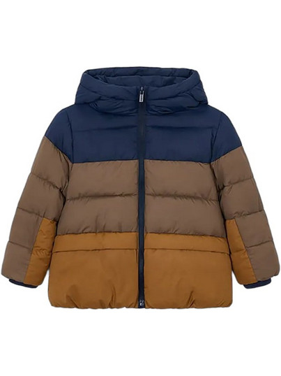 Mayoral Παιδικό Μπουφάν Χειμωνιάτικο Puffer Καφέ Navy Μπλε 16-04403-046