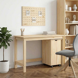 vidaXL Σετ Γραφείο Υπολογιστή από Μασίφ Ξύλο 75x50x112cm 3438784