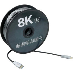 Anga Καλώδιο HDMI 2.1 HDMI Male to HDMI Male 100m Black OP-OF100-8K