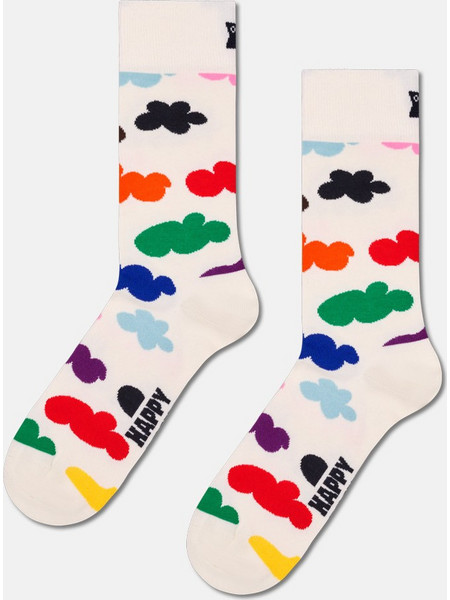 Happy Socks Pride Cloudy Fleece Ανδρικές Κάλτσες Ψηλές με Σχέδια Εκρού P004523