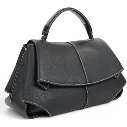 Passaggio Leather Γυναικείο Τσαντάκι Χειρός Δερμάτινο Μαύρο 5028-KR-05