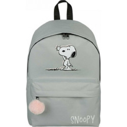 Back Me UP Peanuts Snoopy Σχολική Τσάντα Πλάτης Δημοτικού Γκρι 365-10033