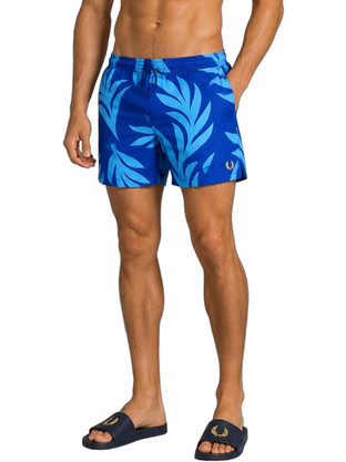 Fred Perry Graphic Ανδρικό Μαγιό Σορτς με Σχέδια Royal Blue 7329-953