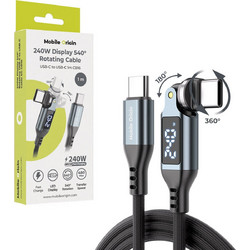 Mobile Origin CB16 Braided Angle 90° USB-C to USB-C 240W 1m Black MO-DRC-S-CB16