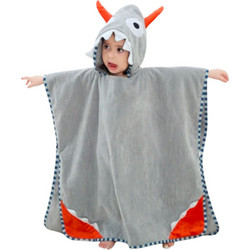 QueenMother Monster Παιδικό Πόντσο Θαλάσσης Microfiber Γκρι 59x59cm PKP02