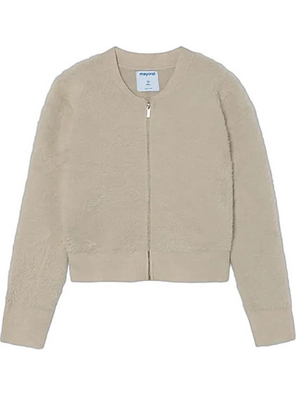 Mayoral Παιδική Ζακέτα Fleece με Φερμουάρ Μπεζ 16-07348-037