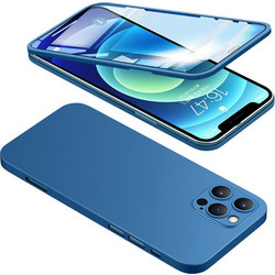 Powertech Back Cover TPU & Tempered Glass 2.5D Blue (iPhone 12 Pro Max)