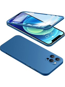 Powertech Back Cover TPU & Tempered Glass 2.5D Blue (iPhone 12 Pro Max)