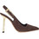 Lara Conte Γόβες Suede Slingback με Λεπτό Ψηλό Τακούνι Σοκολατί X457A1056-504