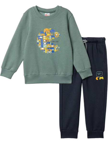 Funky Παιδικό Σετ Φόρμας Πράσινο Mint Navy Μπλε 227-317121-1