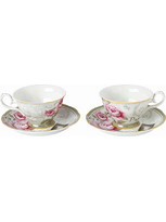 For Home Floral Paris Roses Σετ Φλιτζάνια Ελληνικού Καφέ & Τσαγιού Πορσελάνης Πολύχρωμα 2τμχ Μ33460-3